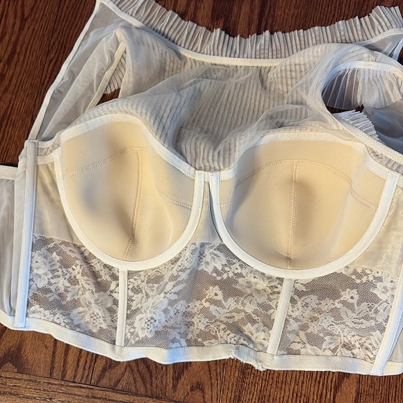 Victoria's Secret lace tulle Dream Angels CORSET top bra Flutter Sleeve 36DD - Picture 11 of 16